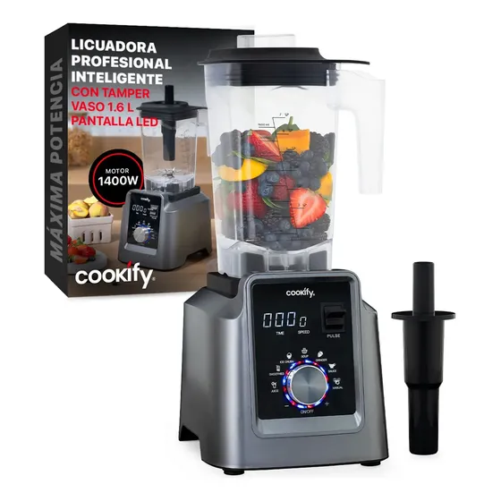 Licuadora Profesional Uso Rudo Digital 1.6 L Cookify - 7 Fun Color Gris/Negro