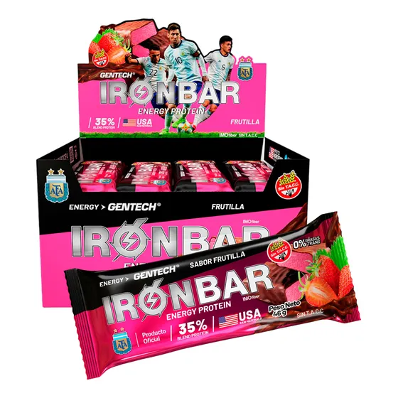 Iron Bar 46g Gentech Barra Proteinas Energetica Gluten Free 