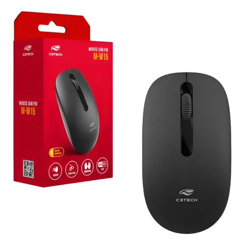 Mouse Sem Fio Preto 2.4ghz Ergonômico Usb Multilaser Mo284