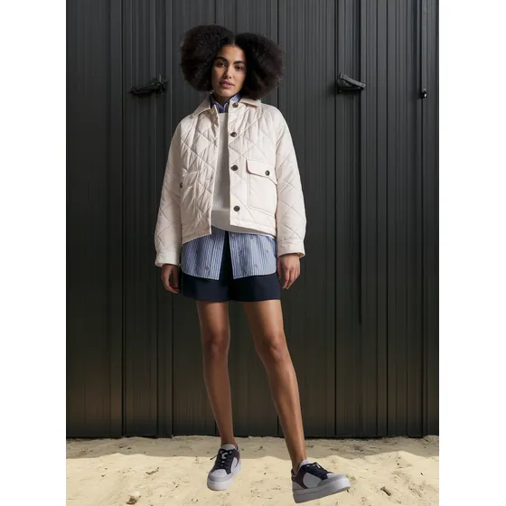Chaqueta Con Diseño Acolchado A Rombos Mujer Blanco Tommy Hilfiger