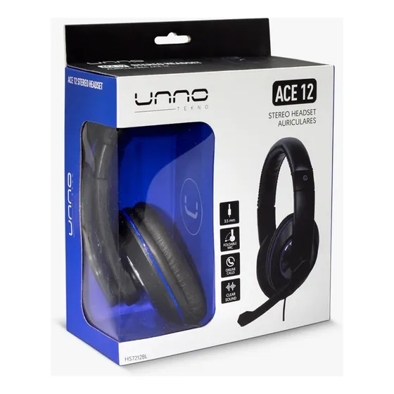 Audífonos Alámbrico Jack 3.5mm Unno Tekno Ace 