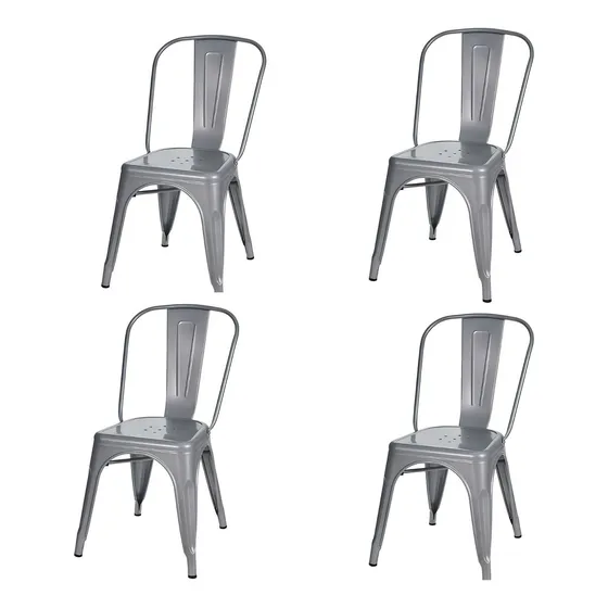 Silla de comedor HDC Group Tolix color gris x 4 unidades