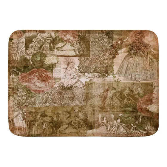 Alfombra Baño Decorativa Diseño Vintage Estilo Victoriano X