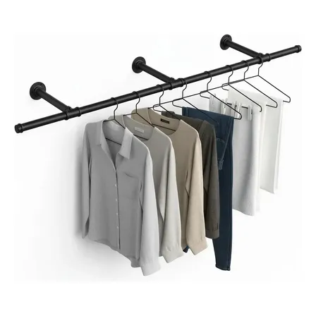 Cabideiro De Parede, Suporte Pra Roupa, Fácil Montagem,preto Preto
