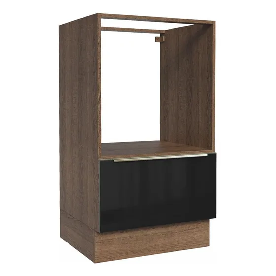 Mueble Para Horno Y Microondas Madesa Lux Sin Encimera Mn Color Rustic/Negro