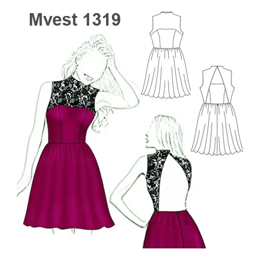 Molde, Patrón Vestido Escote Espalda