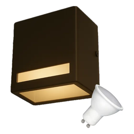 Aplique Pared Exterior Unidireccional + Lamparas Led