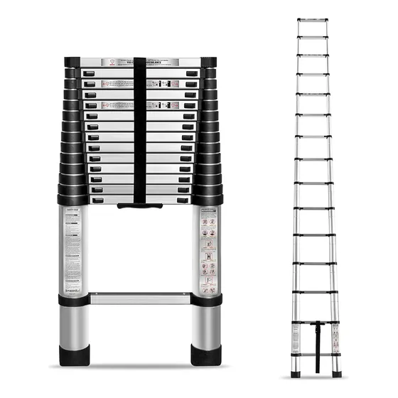 Escalera Telescópica De 14.5 Pies, Capacidad De 330 Libras, 