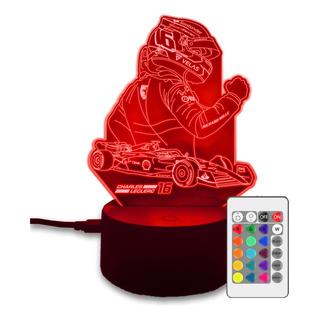 Lámpara Led 3d De Charles Leclerc Para Fans De Ferrari Y F1 Lámpara Led 3d De Charles Leclerc Para Fans De Ferrari Y F1
