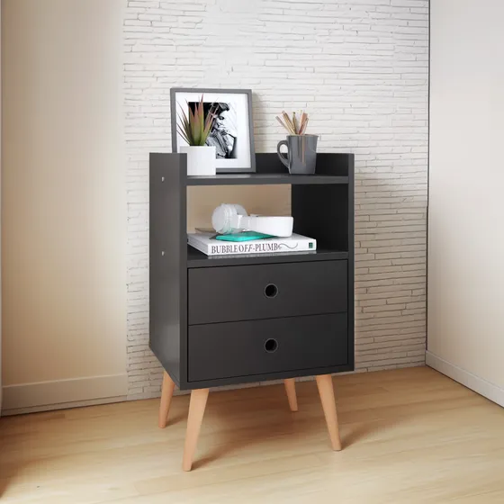 Mesinha Quarto Enfeite Decoração Mesa 2gavetas Organizadoras