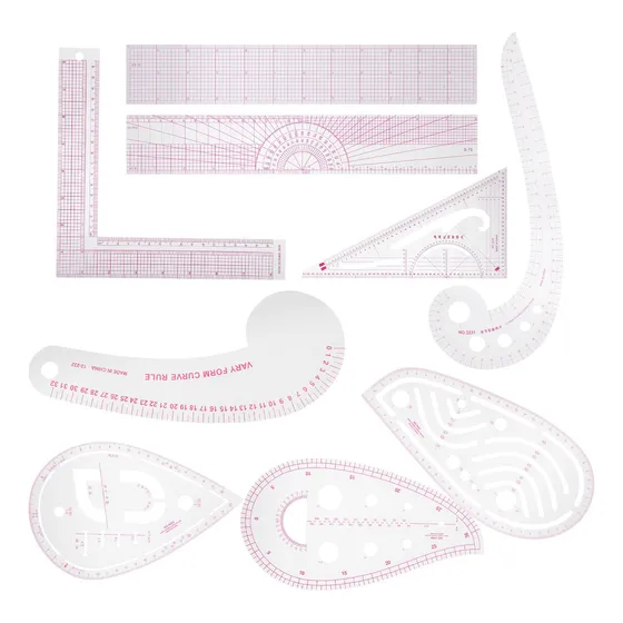 Sewing Ruler L Ruler Multipurpose 9pcs Cutting Ruler Comm