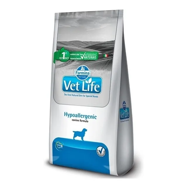 Alimento Vet Life Natural Canine Hypoallergenic para perro adulto todos los tamaños sabor mix de 10.1 kg