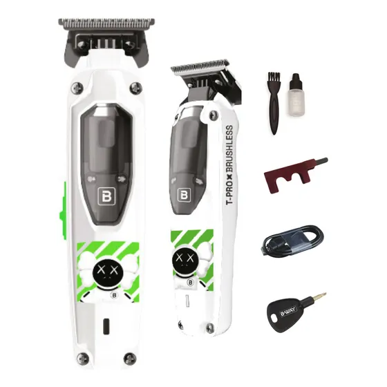 Trimmer Patillera Inalámbrica Bway T Pro Brushless Barba Color Blanco