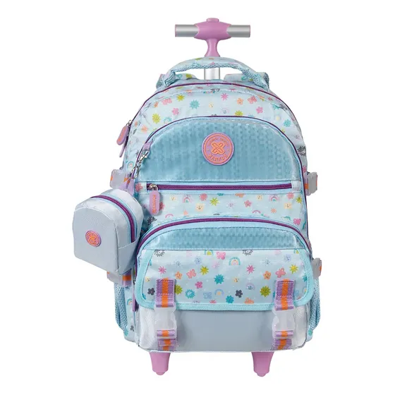 Mochila Com Rodas Alças Xeryus 16 Petit Sweet Dreams 13985 Desenho Do Tecido Estampada Cor Azul