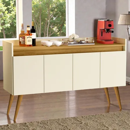 Buffet Luxo 4 Portas Para Sala De Jantar Prateleira Interna