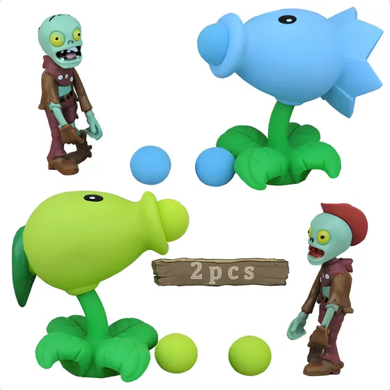 2pcs Plantas Vs Zombies Coleccion Juguete Modelos Diferentes