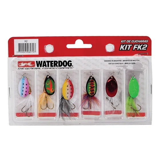 Kit Cucharas Waterdog Fk2 Spinning Mosca Giratorias X6 Uni. Color