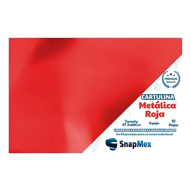 Cartulina Metalica Oro Premium 47x66cm 10pz Cartulina Dorada Roja
