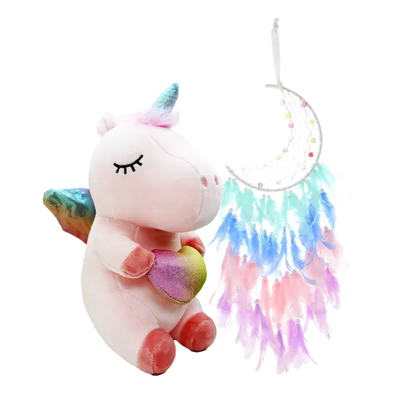 Peluche Unicornio Kawaii + Atrapa Sueños Ideal P Regalo