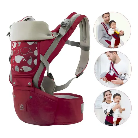 Canguro Para Bebe 4 En 1 Multipocisiones Llevame Contigo Color Rojo Alebao