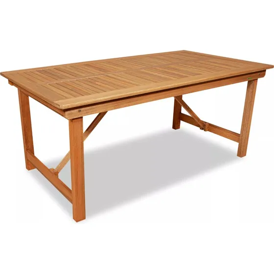 Ecomadera Iguazú Max mesa de madera eucalipto plegable 1.80m color marrón