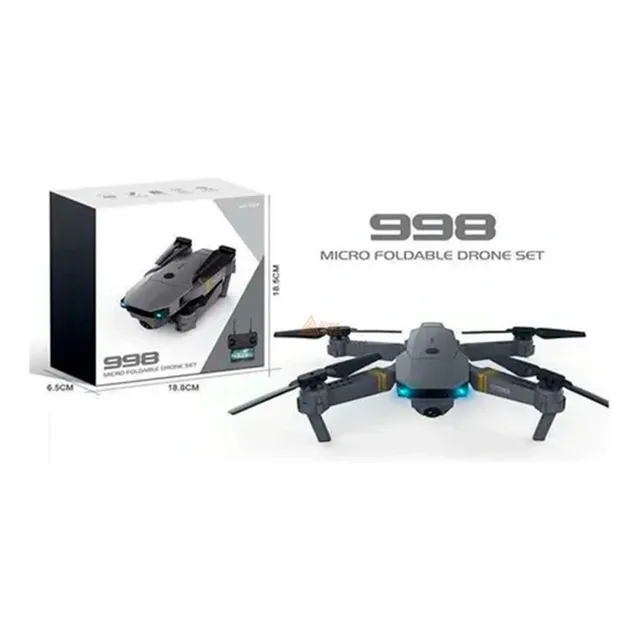 Mini drone Otra Marca 998 998Pro con dual cámara 4K negro 2.4GHz 1 batería