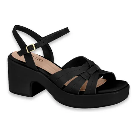 Sandalia Feminina Beira Rio Salto Anabela Bloco Leve Macia