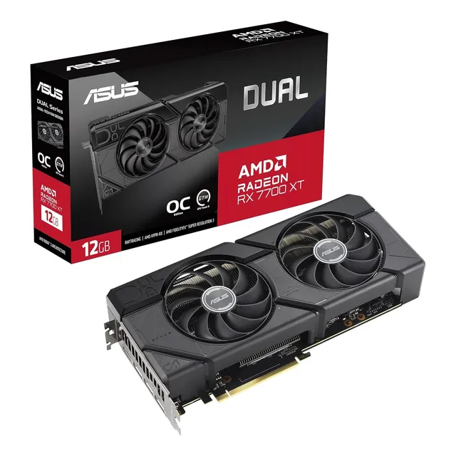 Tarjeta Gráfica Asus Dual Radeon Rx 7700 Xt O12g Gddr6x 12gb
