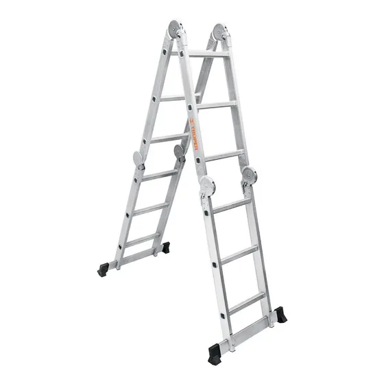 Escalera Multiposición 12 Peldaños Truper - Soporta 200 Kg Color Gris