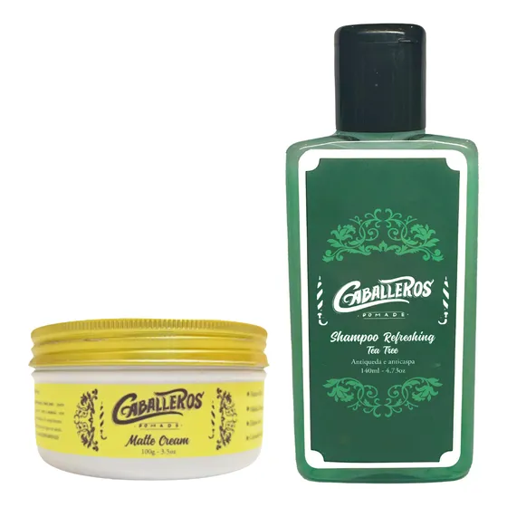 Kit Pomada Modeladora Cabelo Matte 100 G + Shampoo Tea Tree