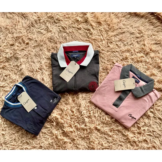 Camisas Chevignon Gris - Azul - Salmón Talla M