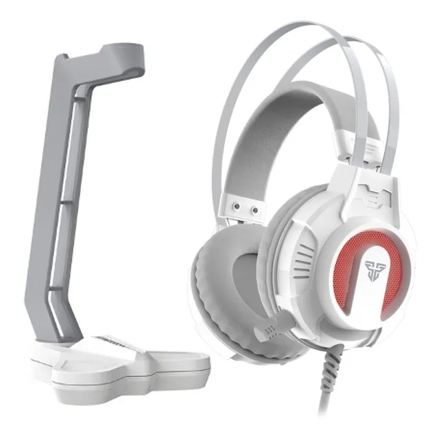Combo Fantech Space Gamer Pc Auriculares Soporte Blanco
