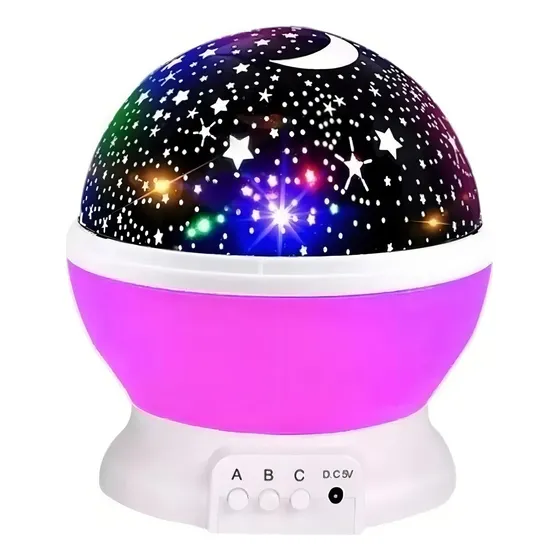 Veladores infantiles led lampara dormitorio mesa luz niños estructura rosado Proyector