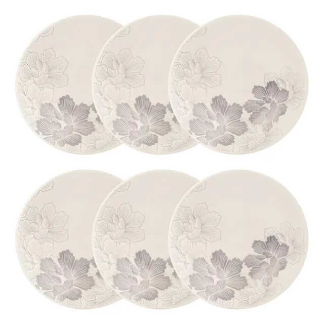 Jogo De 6 Pratos Fundos 20,5 Cm Oxford Unni Balance Cor Cinza Multicor