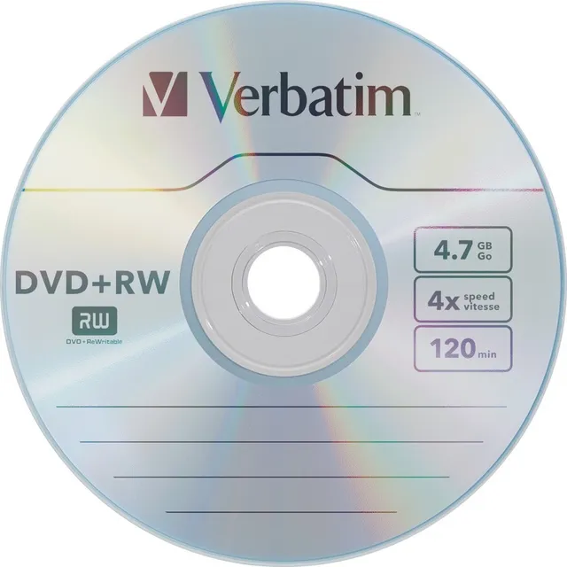 Disco Virgen Dvd+rw Verbatim 120min 4x 4.7gb 4x 1 Pieza