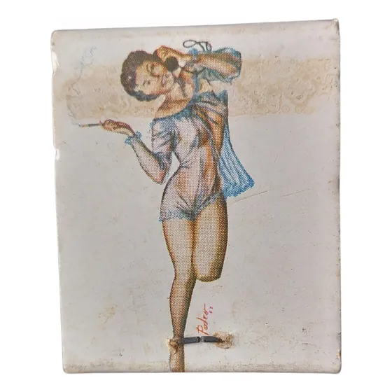 Fósforo Antigo Vitage Para Colecionador Mulher Pin-up