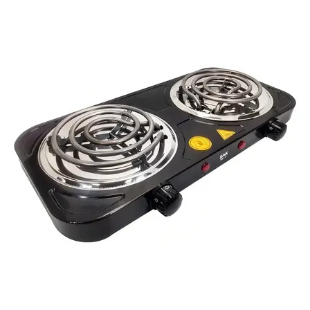Fogão Elétrico 2 Bocas Fogareiro Portátil 2000w Camping Bak Cor Preto