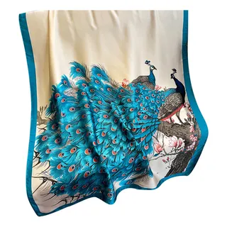 Pañuelo De Seda Estilo Chino De Bambú Y Ciruela, 180 X 90 Cm Pañuelo De Seda Estilo Chino De Bambú Y Ciruela, 180 X 90 Cm