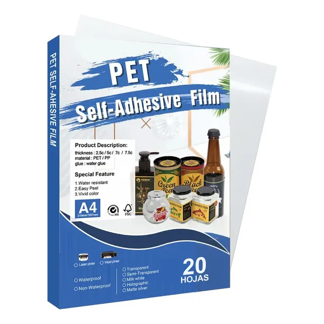 Vinil Adhesivo Pet Blanco  Sticker Inkjet A4 X 20 Hoas