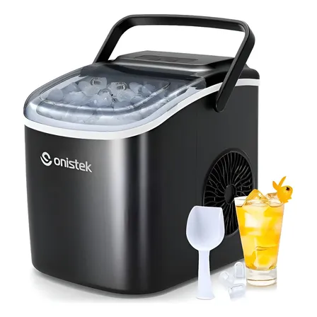 Máquina de Gelo Onistek Ajustável Preto 12kg/dia Portátil Alça Transporte