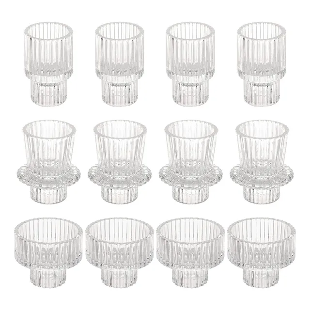 Portavela Cristal 12 Conico Vintage Para Centro Mesa Boda