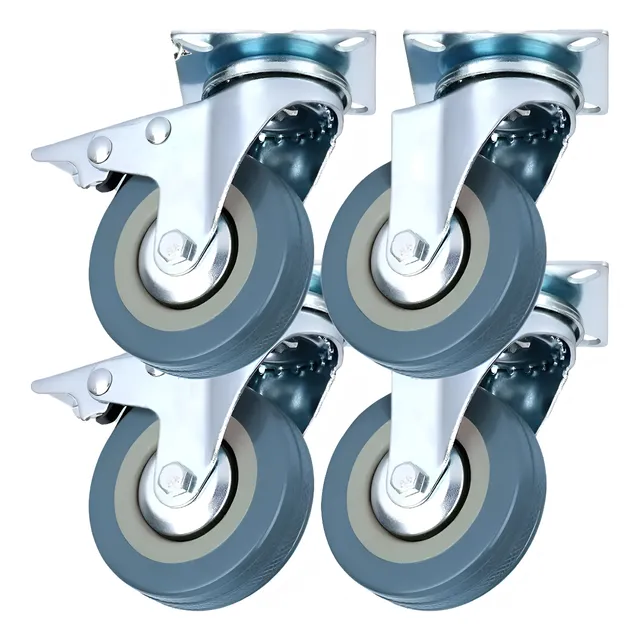 4 Ruedas Giratorias 50 Mm - 2 Con Freno  - 120 Kilos Total