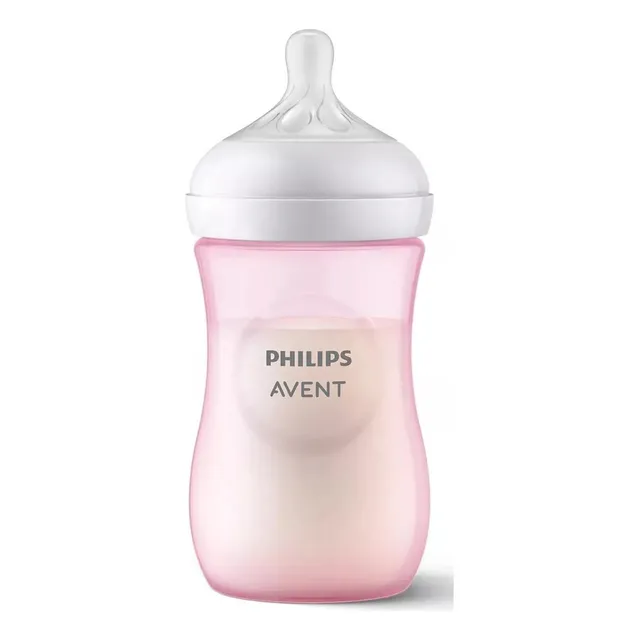 Biberón Avent Natural Response Antigoteo Color Rosa 9oz 1m