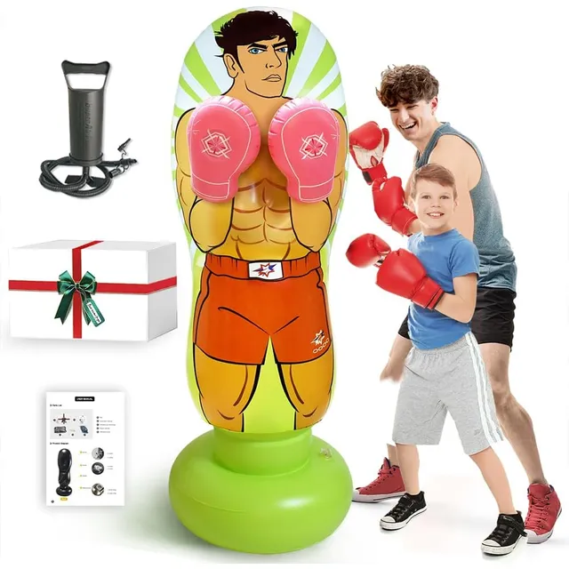 Saco De Boxeo Inflable De 68 Pulgadas Para Niños Y Adultos