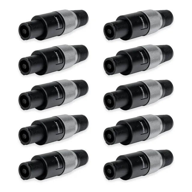 10 Conectores De Audio De 4 Polos Speakon Premium - Steelpro