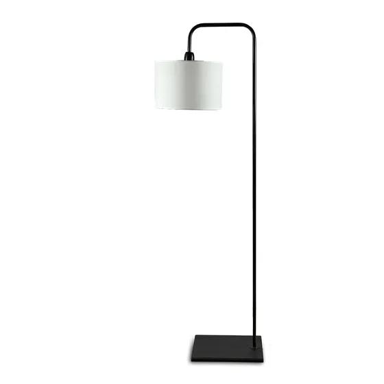 Lampara De Pie Industrial De Hierro Oxido O Negro Cuadrada