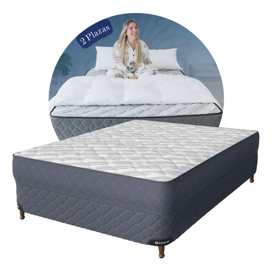 Colchón 2 Plazas con Sommier Espuma Alta Densidad Estelar Emma 140x190 Somier Firme Calidad