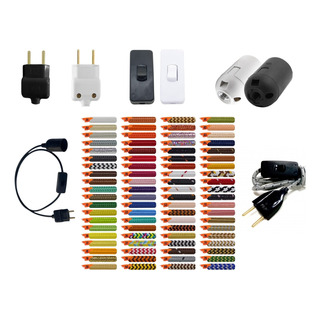Kit 4 Rabichos 1,50m Tecido + Interruptor + Plug + Soquete Kit 4 Rabichos 1,50m Tecido + Interruptor + Plug + Soquete