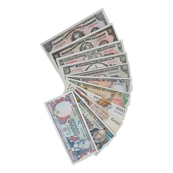 Billetes Ecuador : Juego 5 A 50000 Sucres Coleccion Especial