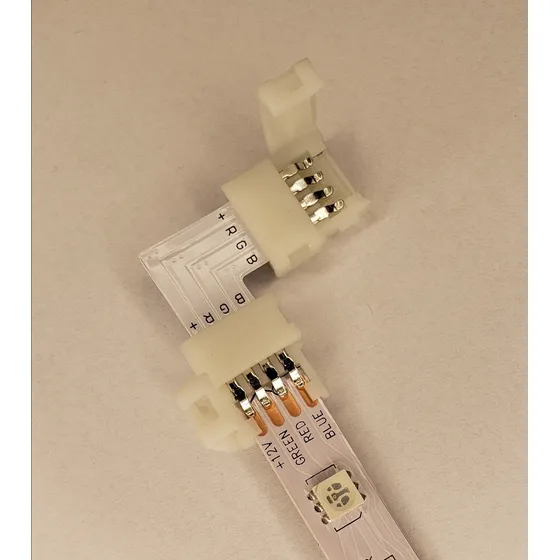 Kit 20 Conector L Emenda Rapida 10mm 4 Vias P Fita Led Rgb Tensão de operação 12V